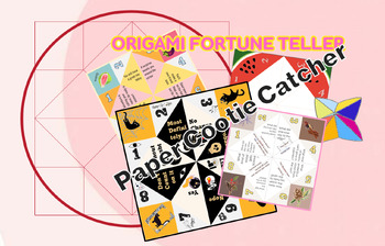 Preview of Origami Fortune Teller Directions : Paper Cootie Catcher Template  49 different