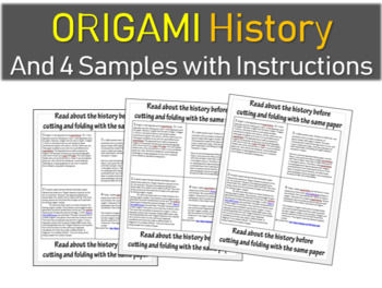 Preview of Origami History and 4 samples with Instructions