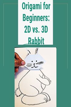 Preview of Origami Rabbit 3D Art Lesson 2D Line Drawing Combo Beginner Discussion 2nd-5th