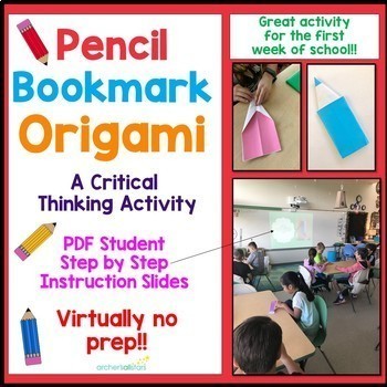 Preview of Origami Reading Bookmark Craft Activity