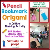 Origami Reading Bookmark Craft Activity