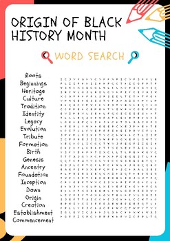 Origin Of Black History Month No Prep Word Search Puzzle Worksheet Activity