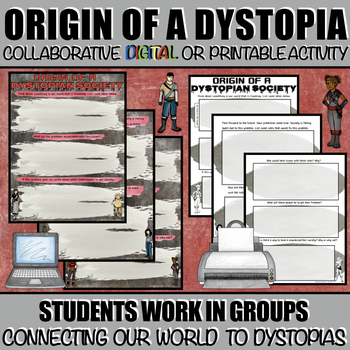 Preview of Origin of a Dystopian Society: Collaborative DIGITAL or PRINTABLE Activity