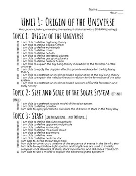 Preview of Origin of the Universe Teacher Packet
