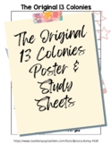 Original 13 Colonies Poster and Study Sheets