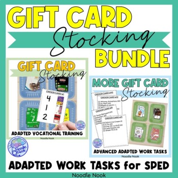 Preview of Original AND Updated Gift Card Stocking Activity BUNDLE for Vocational Training