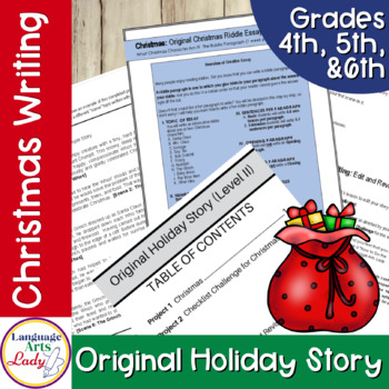 Preview of Original Holiday Story Christmas Writing | Level Two