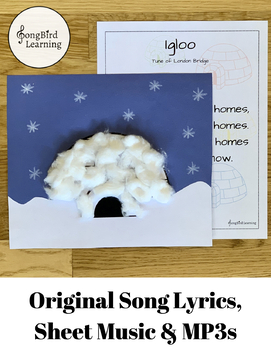 Preview of Igloo Circle Time Song | Winter Song | Letter I Activities | Preschool Music