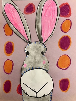 Preview of DISTANCE LEARNING Bunny Rabbit Art (Drawing+Painting) Video Link! Spring+Easter!