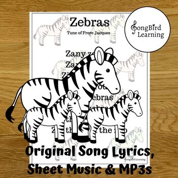 Preview of Zebras Circle Time Song | Zoo Animals | Alphabet Songs | Preschool Music