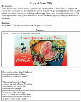 Preview of Origins of Easter DBQ - Document Based Analysis with Questions - Holiday History