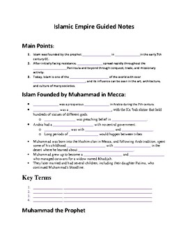 Preview of Lecture Notes: Origins of Islam Guided Notes
