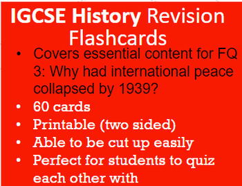 Preview of Origins of WWII: 1930s -  60 REVISION FLASHCARDS: IGCSE History