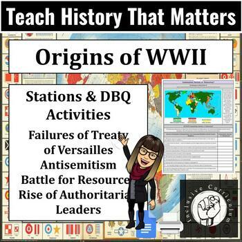 Preview of Origins of WWII Explained: Stations & Primary Source DBQ Activities & Essay