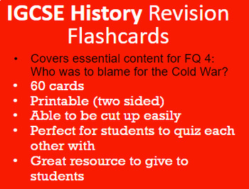 Preview of Origins of the Cold War - 60 REVISION FLASHCARDS: IGCSE History