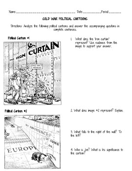 Preview of Origins of the Cold War Political Cartoon Analysis