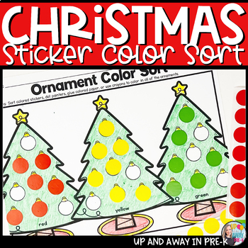 Preview of Ornament Color Sorting Activities - Christmas Preschool Printables Worksheets