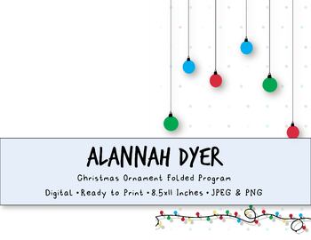 Preview of Ornament Folded Program, Christmas, Ornament, Choir, Edible, Ready to Print