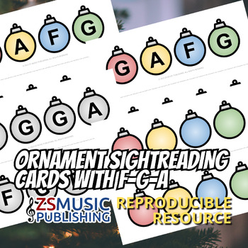 Preview of Ornament Sight Reading Cards with F-G-A - 84 cards total!