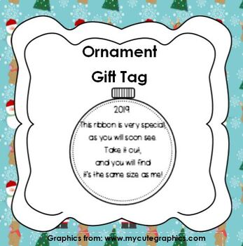 Ornament with Ribbon Gift Tag with Poem 2019 by Texas Teacher Besties