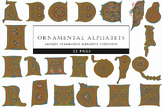 Ornamental Alphabets Art, Decorative Lettering, Vintage Fo
