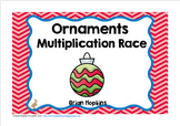 Multiplication Game - Math Center with Christmas Ornaments Theme
