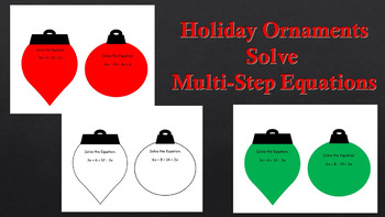 Preview of Ornaments: Solve Multi-Step Equations