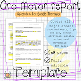 Oro motor assessment report template | Apraxia | Speech la