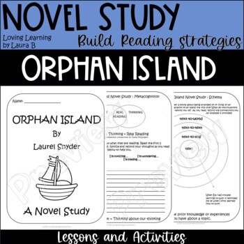 Preview of Orphan Island Novel Study building Reading Comprehension Strategies