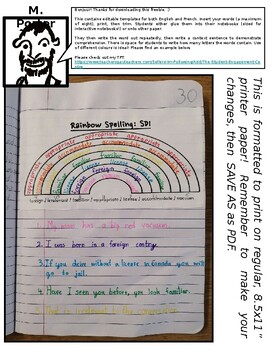 Preview of Ortho-arcs-en-ciel / Rainbow spelling - templates (3-to-1; Contains example)