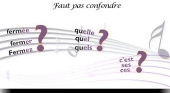 Preview of French spelling and grammar in songs  : Orthochanson "Faut pas confondre"