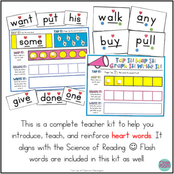 Orthographic Mapping Kit - Science of Reading - Heart Words & Flash Words