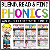 Orthographic Word Mapping Phonics Worksheets: CVC, Long Vo