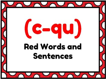 Preview of Orton Gillingham Red Words Display + Sentence BUNDLE