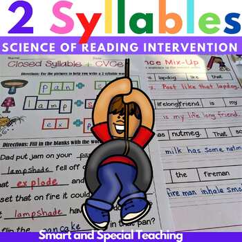 Preview of 2 Syllable Words Worksheets Level 1 Unit 12 Orton Gillingham RTI