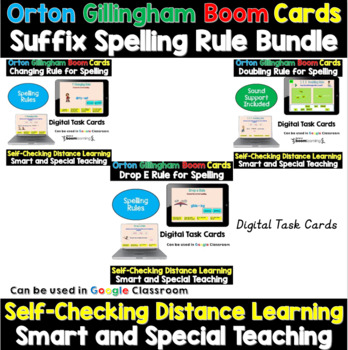 Preview of Orton Gilligham Spelling with Suffixes Boom Cards Distance Learning