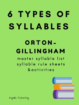 Preview of Orton-Gillingham Activities: 6 Types of Syllables