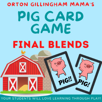 Preview of Orton Gillingham Activities: Final Blends PIG card game