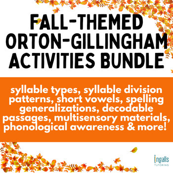 Preview of Orton-Gillingham Activities: Fall-Themed Bundle for Elementary Students