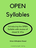 Orton-Gillingham Activities: Open Syllables