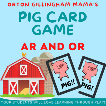 Preview of Orton Gillingham Activities: ar & or PIG card game- My Student's Favorite Game!