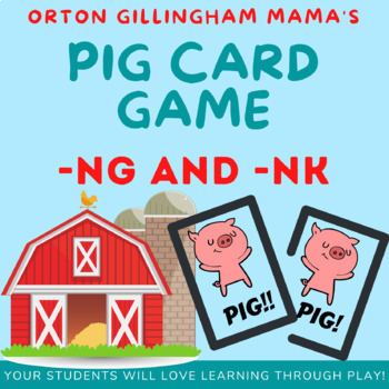 Preview of Orton Gillingham Activities: ng & nk PIG card game- Fun with Phonics
