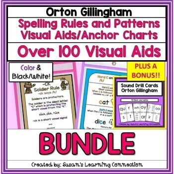 Preview of Bundle-Orton Gillingham Spelling Rules & Patterns - Visual Aids - Anchor Charts