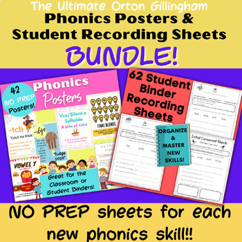 Preview of Orton Gillingham Phonics Posters & Spelling Rules: Interactive Notebook BUNDLE