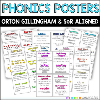 Preview of Phonics Posters Orton Gillingham and Science of Reading Aligned