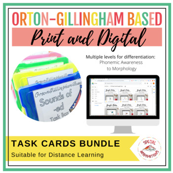 Preview of Science of Reading  Orton-Gillingham Print & Digital Centers Task Boxes