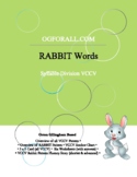 Orton Gillingham Based: VCCV Rabbit Words Packet