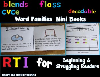 Preview of Orton Gillingham Blends Word Families mini-books Readers Bundle (RTI & Dyslexia)