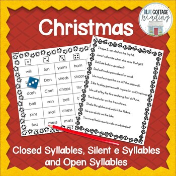 Preview of Orton Gillingham Christmas Phonics - Games - Worksheets - Reading