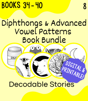Preview of Orton-Gillingham Decodable Book Bundle: Unit 8, Diphthongs and Advanced Vowels